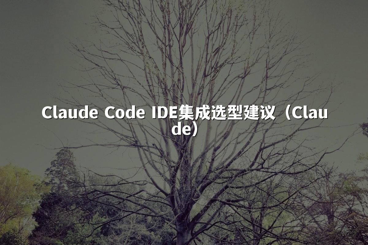 Claude Code IDE集成选型建议（Claude）