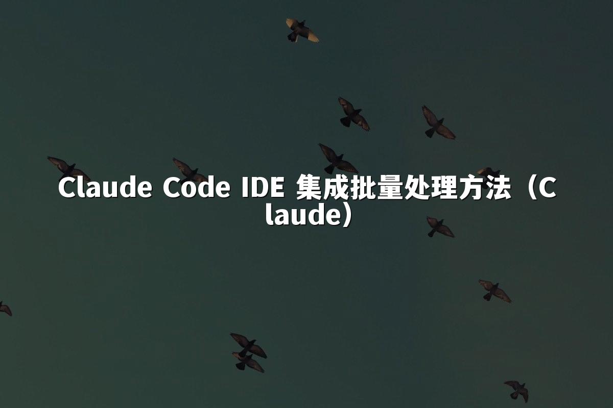Claude Code IDE 集成批量处理方法（Claude）