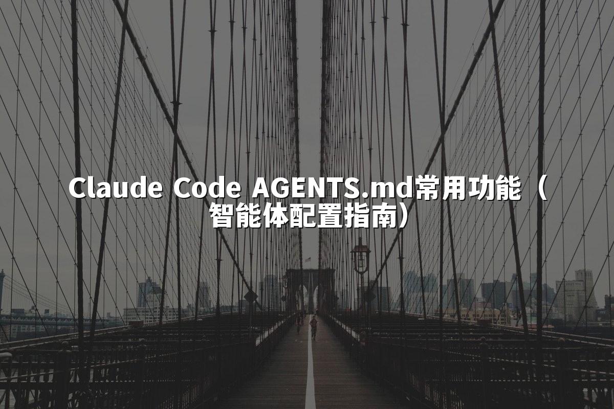 Claude Code AGENTS.md常用功能（智能体配置指南）