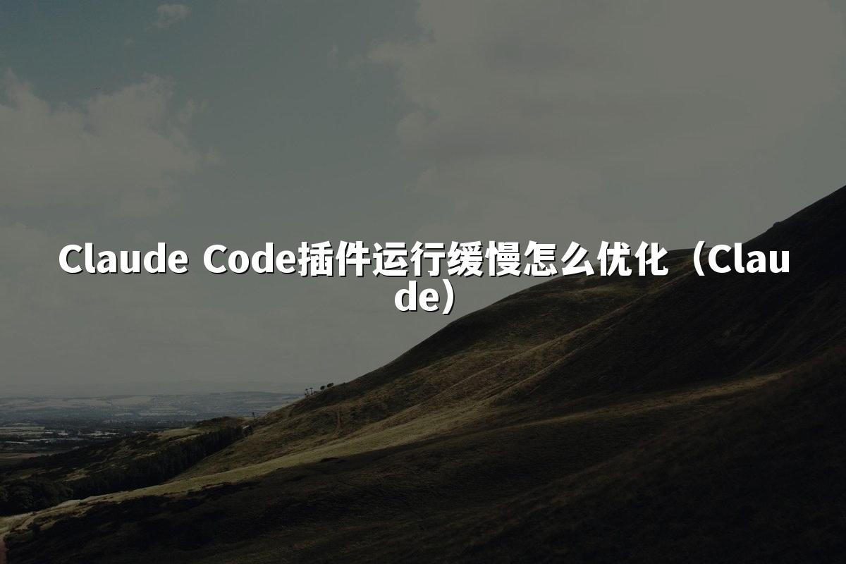 Claude Code插件运行缓慢怎么优化（Claude）