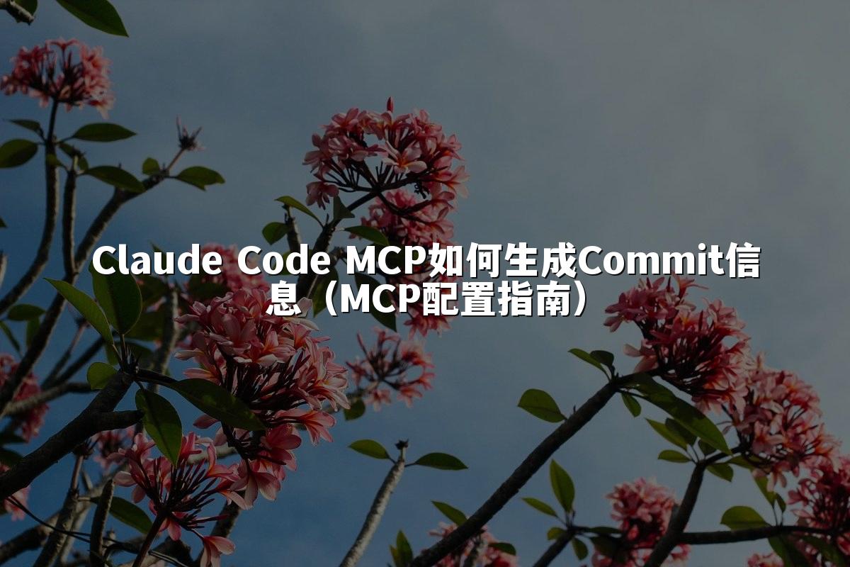 Claude Code MCP如何生成Commit信息（MCP配置指南）