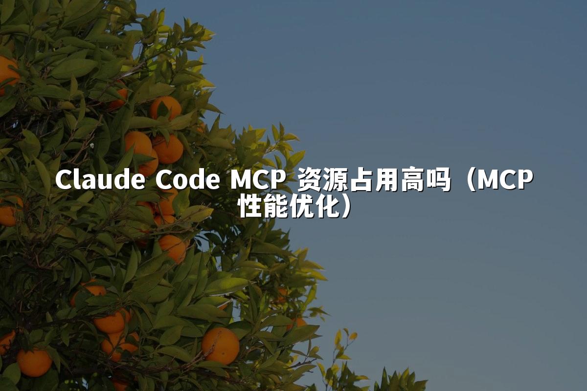 Claude Code MCP 资源占用高吗（MCP性能优化）