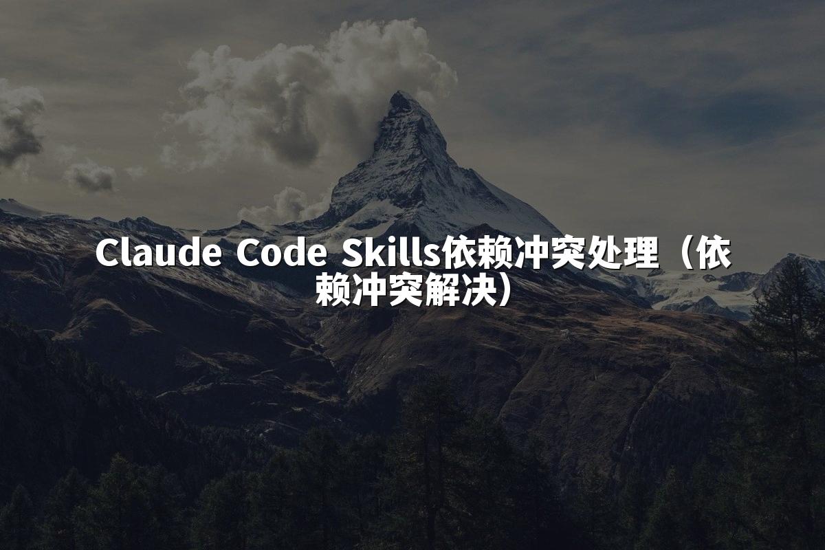 Claude Code Skills依赖冲突处理（依赖冲突解决）