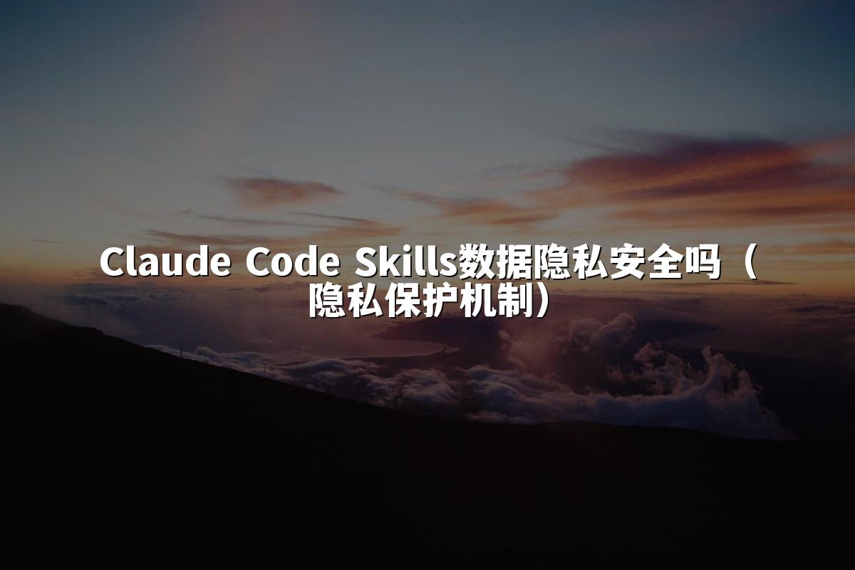Claude Code Skills数据隐私安全吗（隐私保护机制）