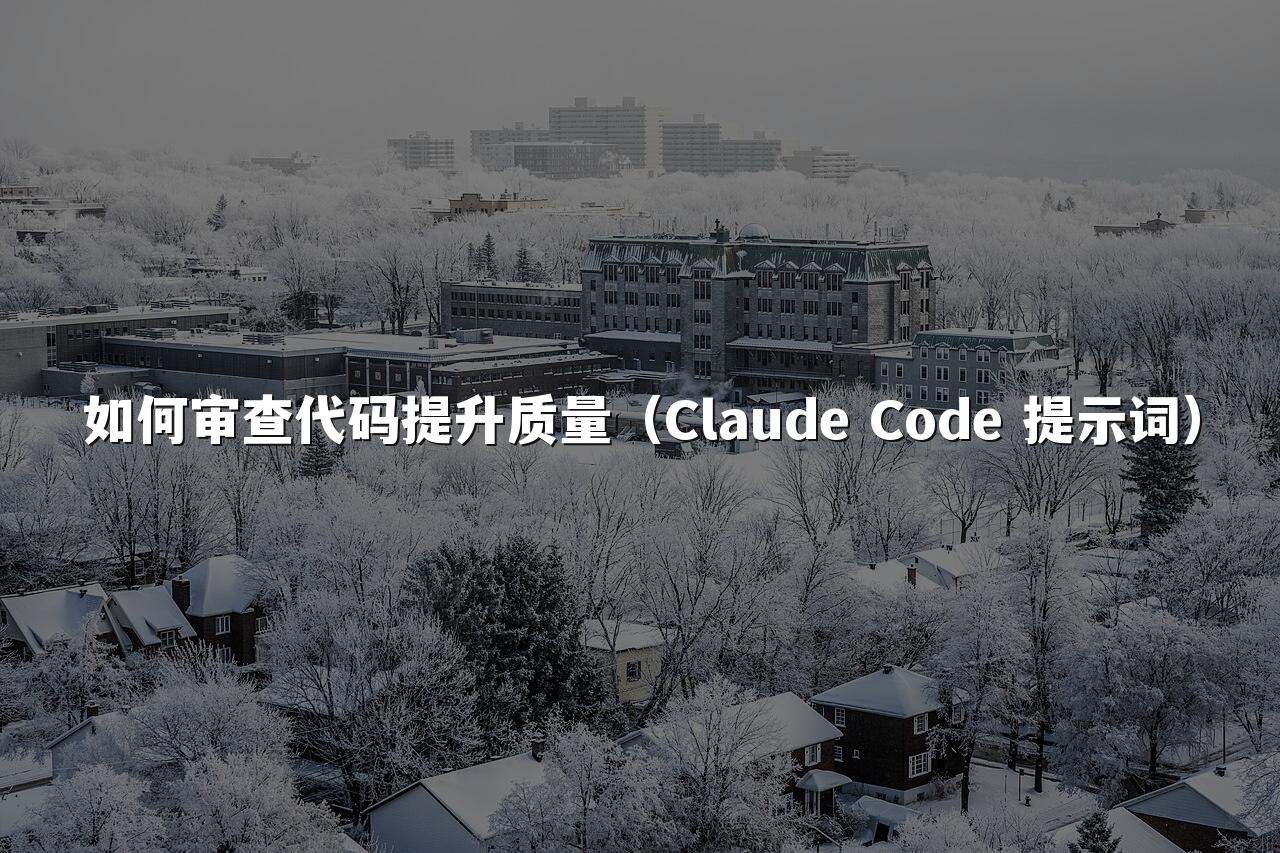 如何审查代码提升质量（Claude Code 提示词）