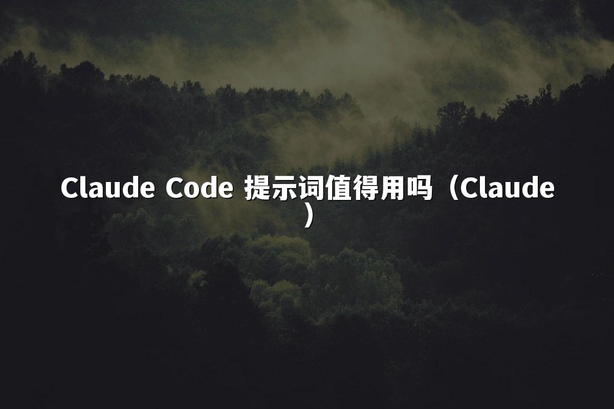 Claude Code 提示词值得用吗（Claude）