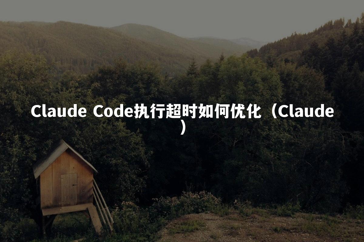 Claude Code执行超时如何优化（Claude）