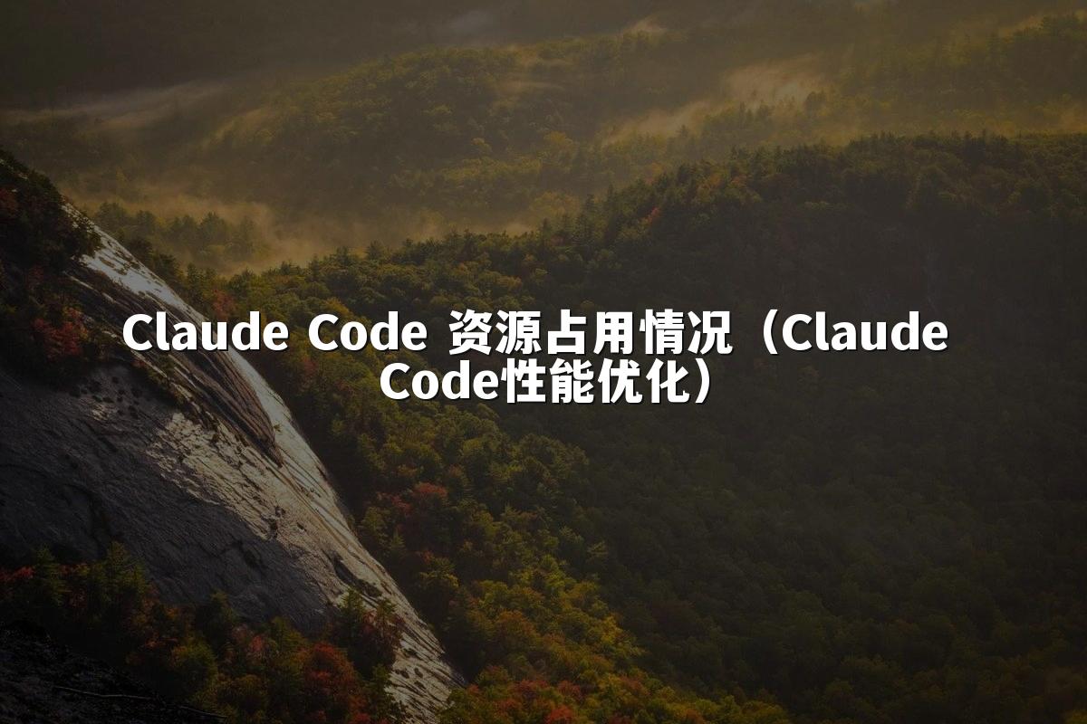 Claude Code 资源占用情况（Claude Code性能优化）