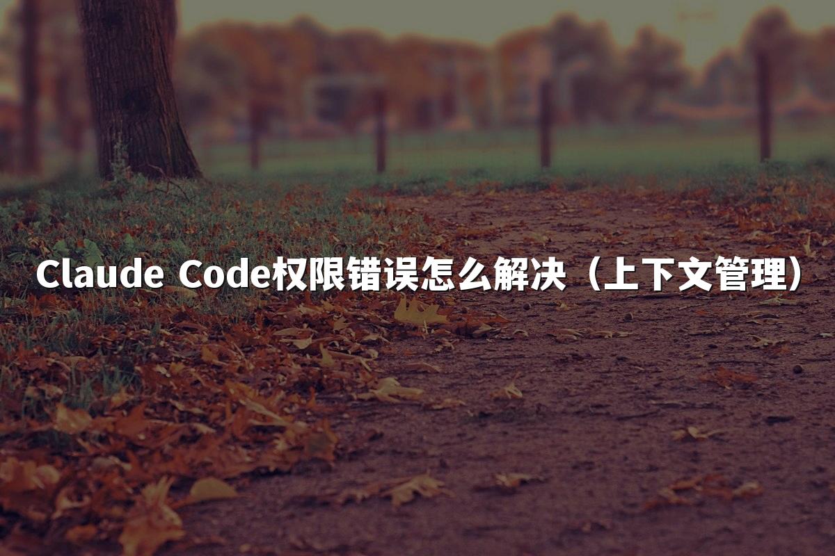 Claude Code权限错误怎么解决（上下文管理）