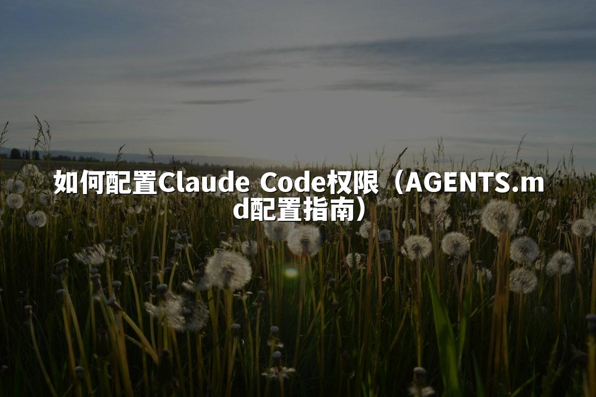 如何配置Claude Code权限（AGENTS.md配置指南）