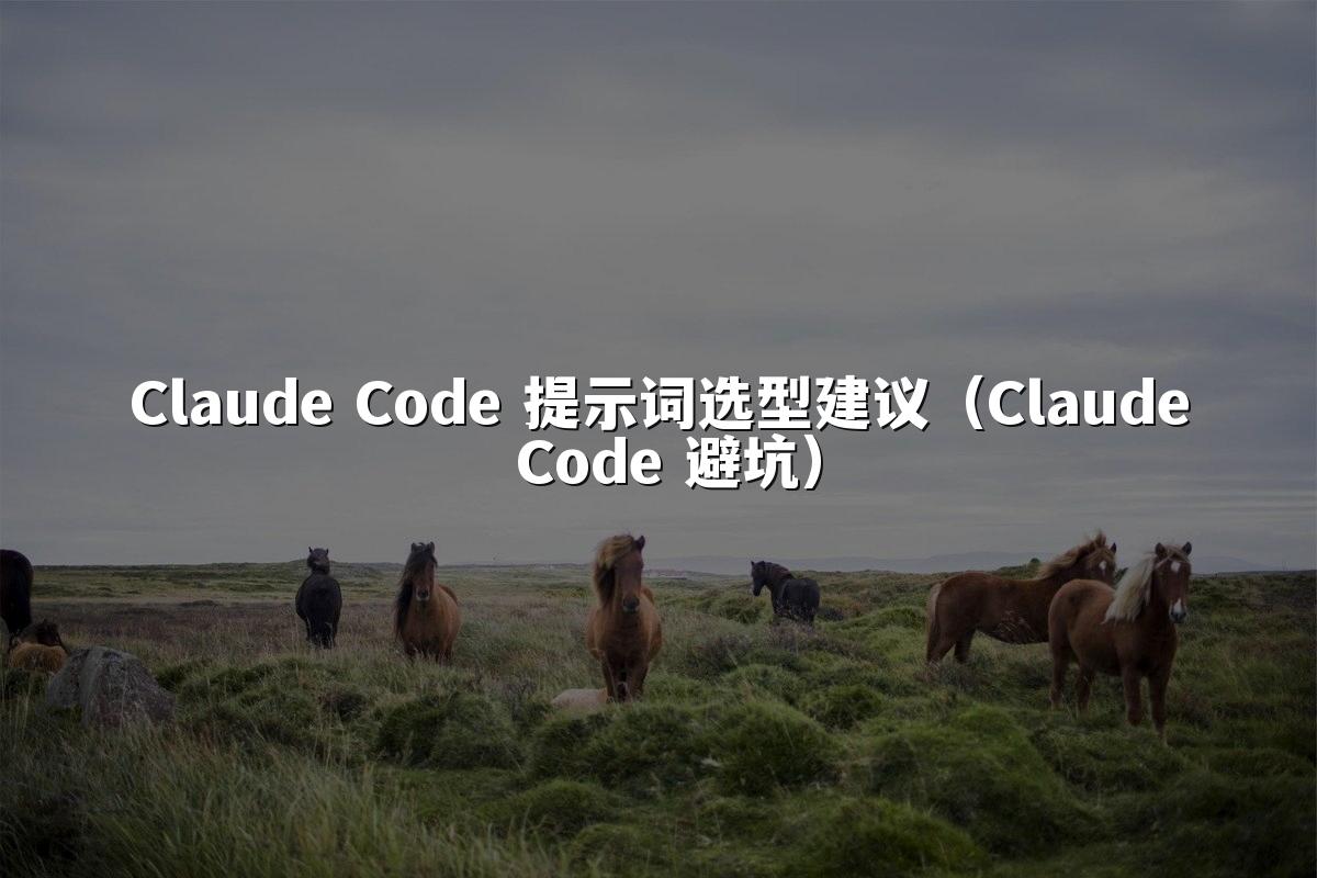 Claude Code 提示词选型建议（Claude Code 避坑）