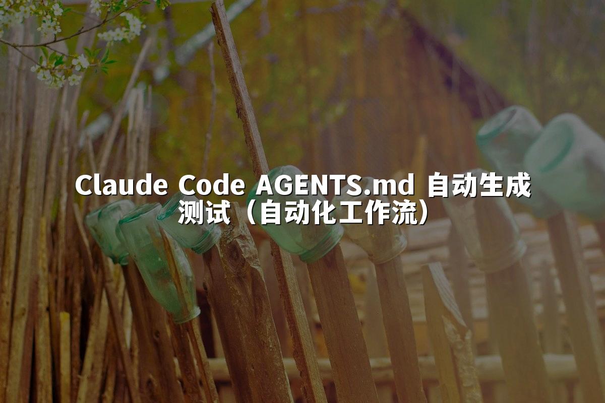 Claude Code AGENTS.md 自动生成测试（自动化工作流）