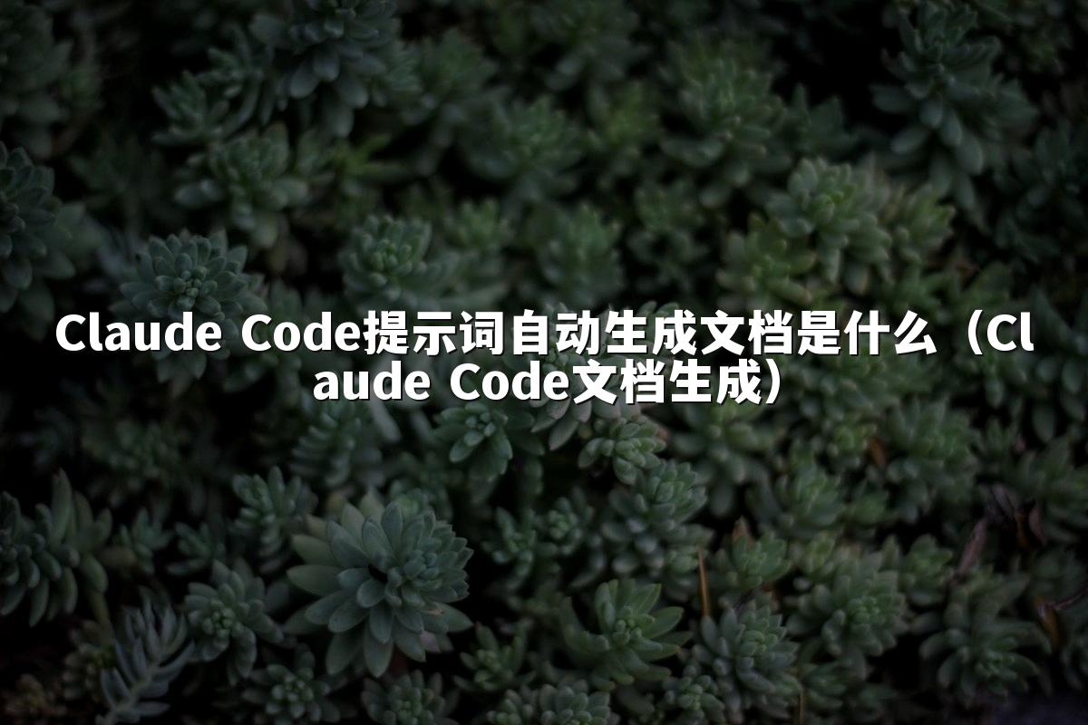 Claude Code提示词自动生成文档是什么（Claude Code文档生成）